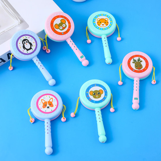 Hand drum baby cartoon plastic hand clap toddler rattle 1 to 3 years old baby early education toys children's gift