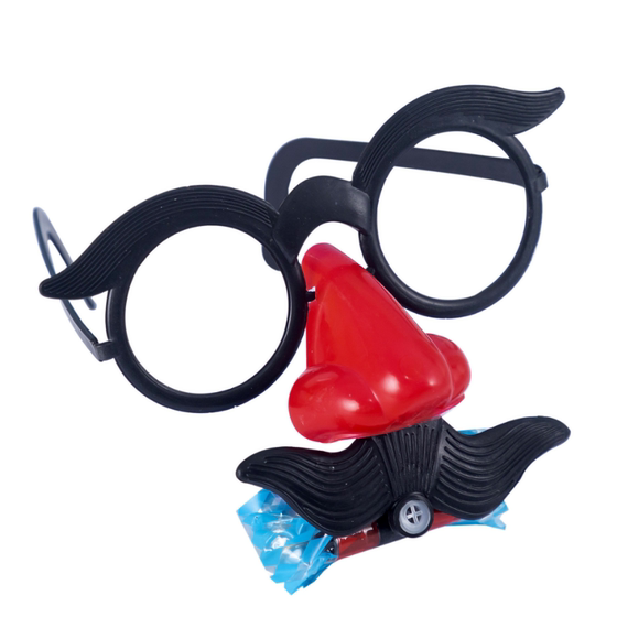 Large trumpet blowing beard and staring, funny creative clown glasses, blowing dragon whistle, trick small toys gifts, children's gifts