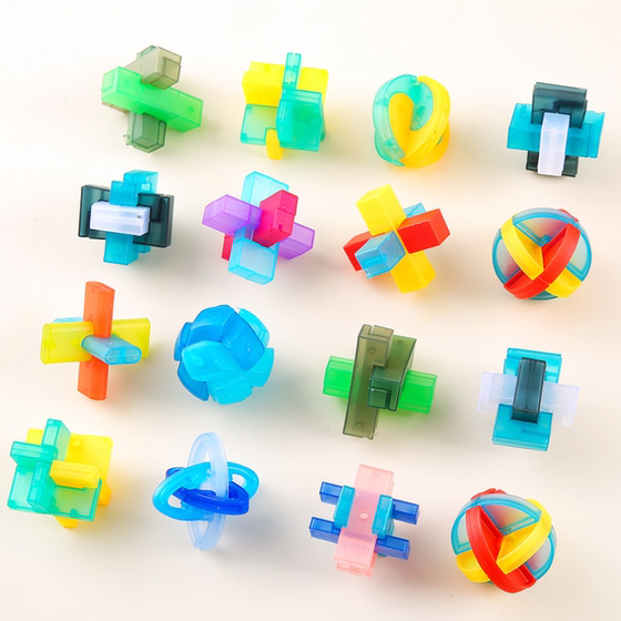 12 transparent glazed Luban locks and Kong Mingsuo children's educational brain toys for primary and secondary school students as prize gifts