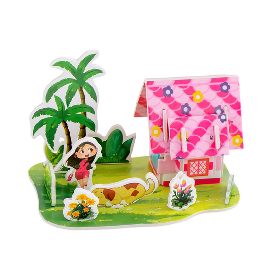 3D three-dimensional small puzzle fun house puzzle kindergarten primary school students puzzle development prize birthday sharing gift