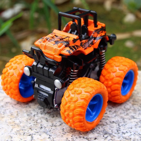 Internet celebrity children's dual inertia four-wheel drive off-road vehicle, fall-resistant car, baby toy car, simulation model toy