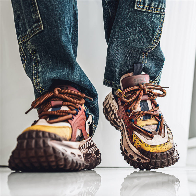 外贸出口2025秋春季新款男鞋复古老爹鞋轻便舒适韩版系带休闲百搭,淘宝优惠券,粉丝福利购,淘宝优惠卷