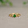 Full green natural grade A jadeite cabochon ring