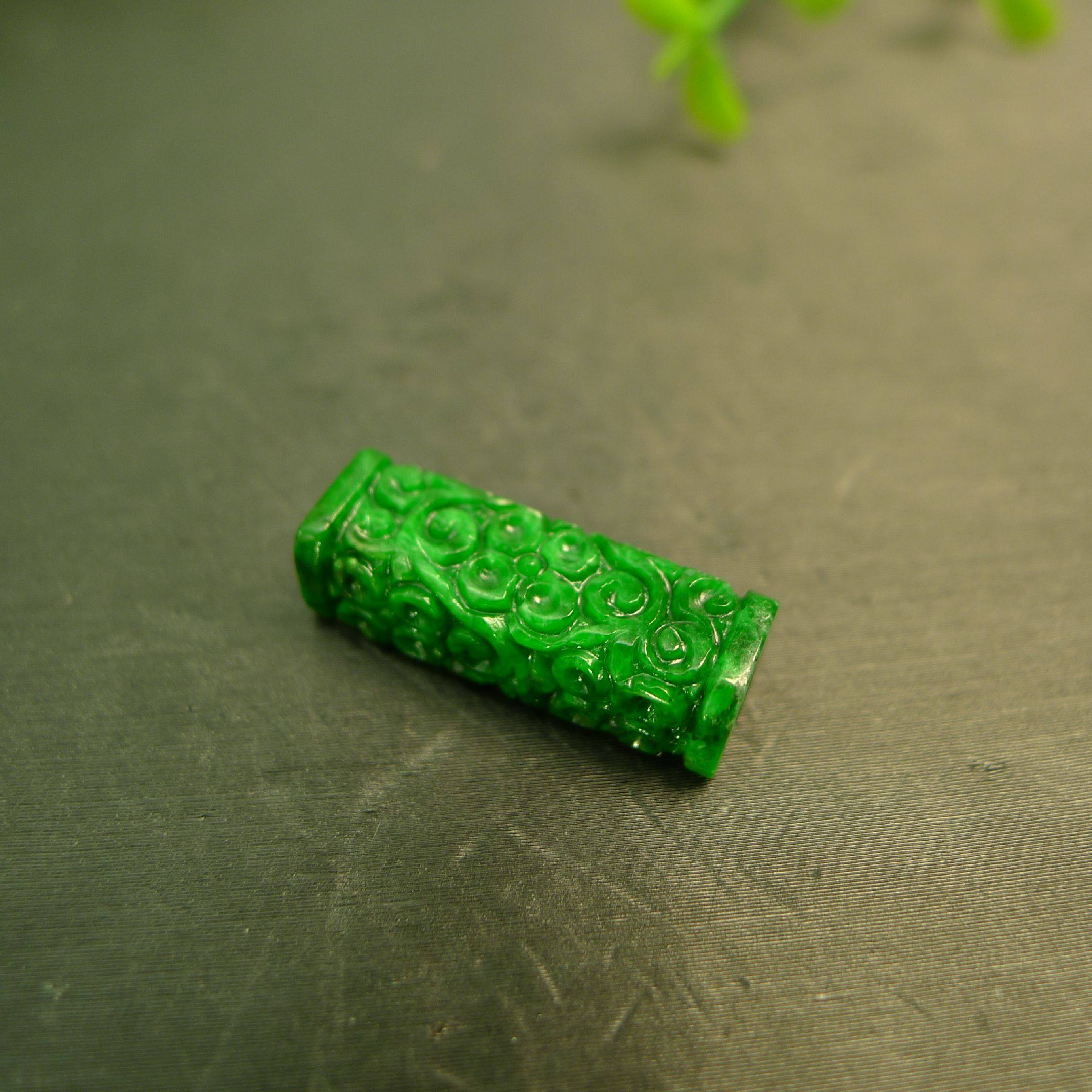 #J155满色辣绿缅甸天然A货翡翠长方柱条形路路通桶珠管珠,淘宝优惠券,粉丝福利购,淘宝优惠卷