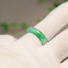 #N411 Piaoyang Green Burmese Natural Grade A Jade Ring No. 16 Women’s Ring Ring