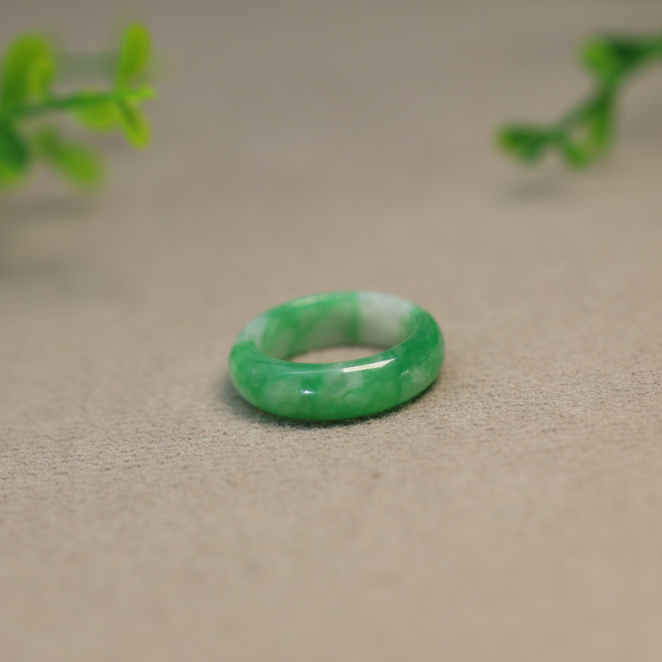 Ice green Myanmar natural grade A jadeite ring