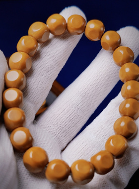 【核小妹】雕刻京八棱六方老型光珠六方极限弧直切文玩猴头手串