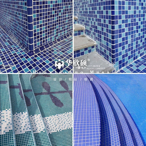 Бассейн с аксессуарами, керамическая мозаика, лента с лестницей, тройник