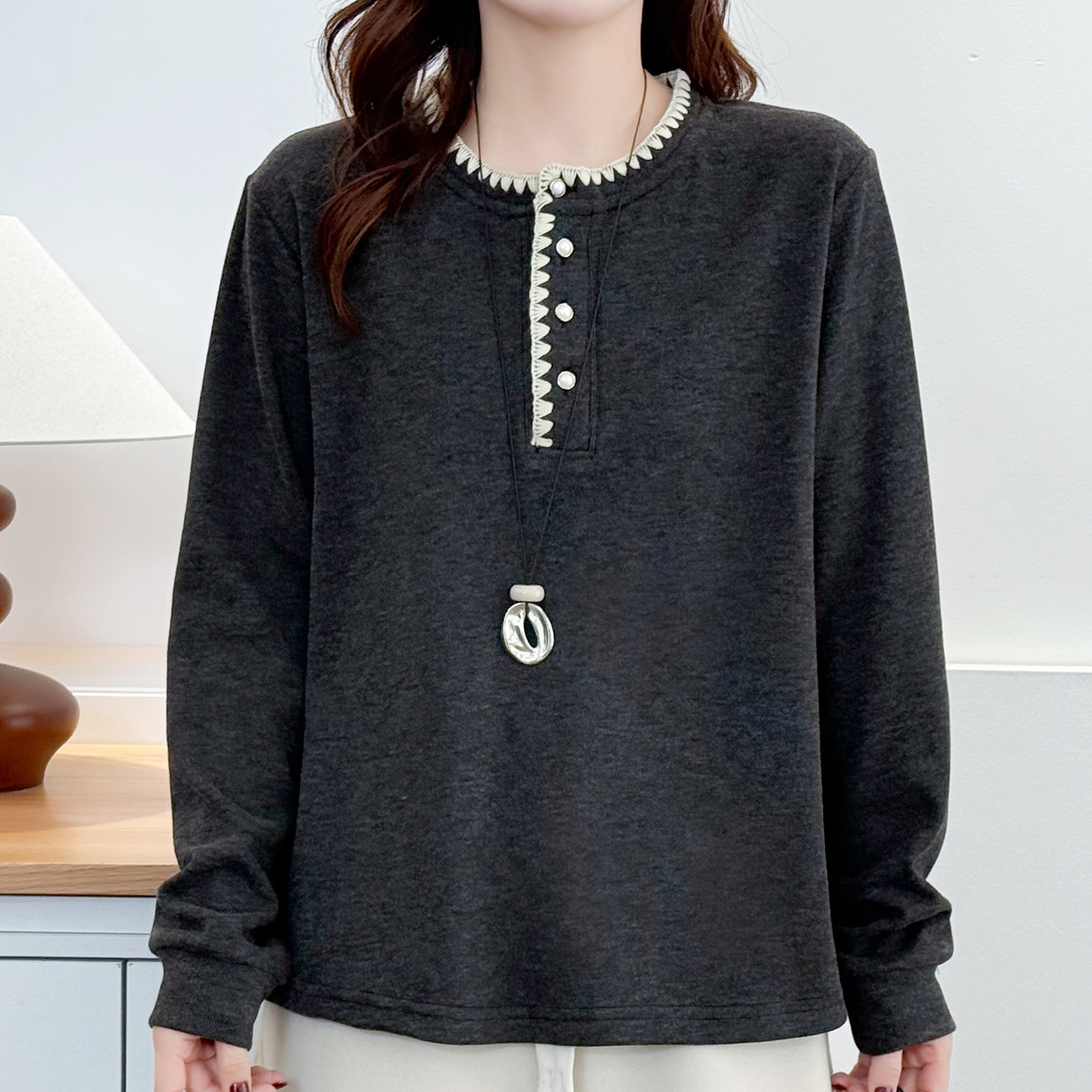 大码女装时尚加绒加厚宽松休闲上衣胖mm老钱风设计感刺绣卫衣打底,淘宝优惠券,粉丝福利购,淘宝优惠卷