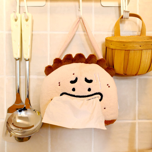 雨过山原创藕豆k毛绒纸巾收纳袋可爱搞怪车载纸抽袋挂式纸巾挂袋 - 图0