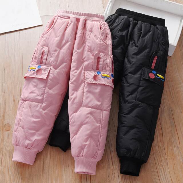 Aini Meng Meng Girls' Ski Pants Autumn and Winter 2026 New Plush Warm Cotton Pants Girls' Large Children's Waterproof Charge Pants