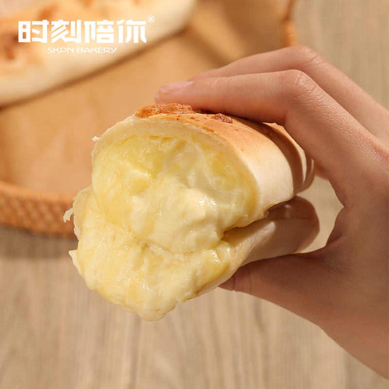 顺丰包邮时刻陪你拉丝芝士榴莲卷120g早餐代餐速食_粮油调味_速食_干货_烘焙