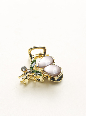 合金蝴蝶发夹珍珠水钻抓夹韩国气质优雅少女发饰小号抓夹刘海夹
