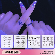 one thousand Lithium Finger Ring Grass Ben Tattoo Sticker Waterproof Persistent Female Couple Men Semi-permanent Juice 52 small motifs