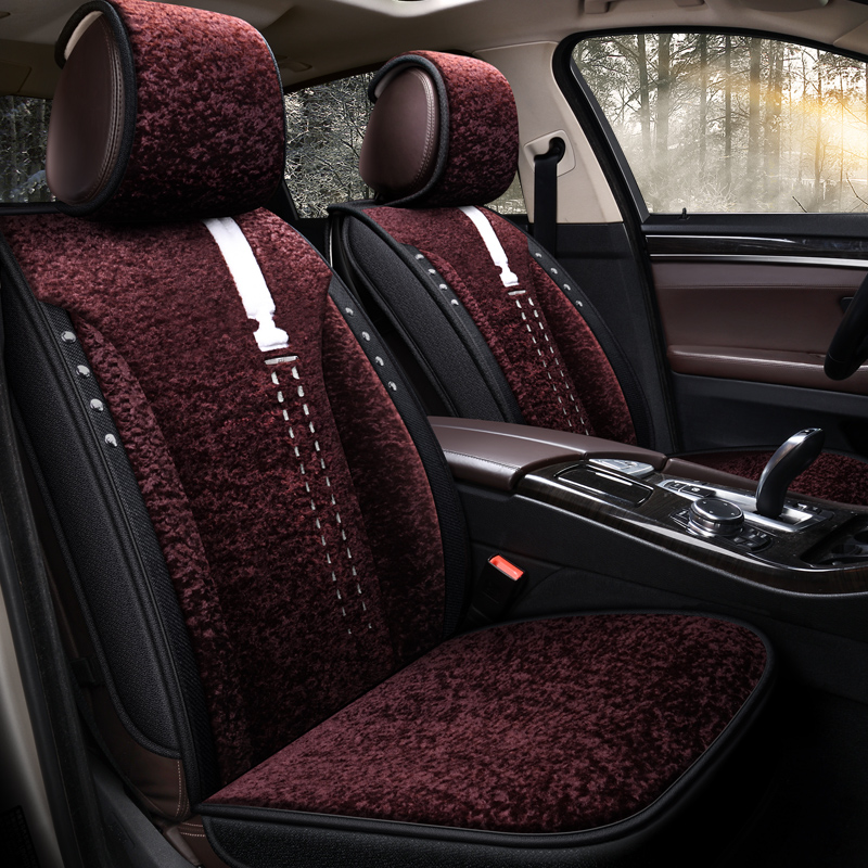 汽车座套冬季羊羔绒奔驰GLK300/C180/200L/E350/S320/450毛绒坐垫 - 图2