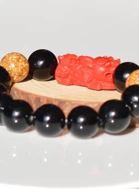 diy本命年送礼饰品散珠黑玛瑙