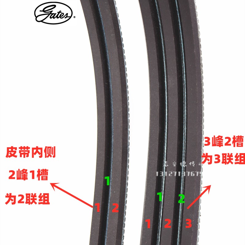 进口盖茨GATES广角带2/5M710JB 3/5M710JB POLYFLEX USA皮带 - 图2