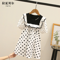 La Chapelle Kids Girls Summer Dress 2022 New Fashion Kids Polka Dot Skirt Western Princess Dress