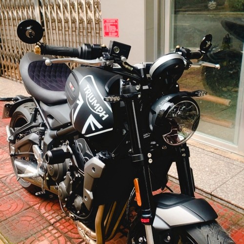 改装复古手把镜适用于英伦凯旋全系后视镜765RS 三叉戟660 反光镜 - 图0