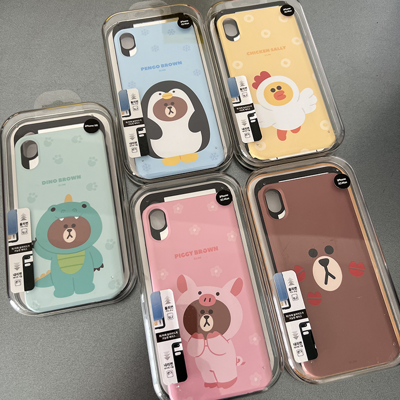 捡漏 清仓特价 正品KAKAO FRIENDS LINE苹果iphoneX手机保护套iphoneXS MAX手机壳可爱女卡通布朗熊硅胶软壳 - 图1