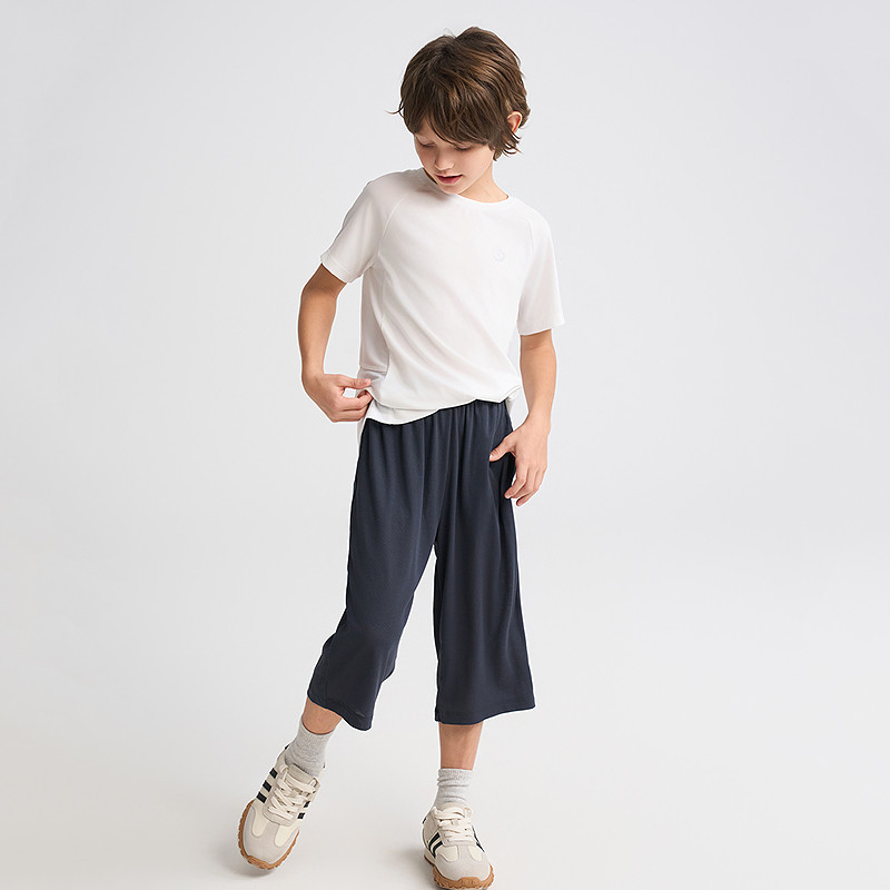 爱慕儿童网眼透气七分运动裤男孩卫裤中学生体育课夏季轻薄A类,淘宝优惠券,粉丝福利购,淘宝优惠卷