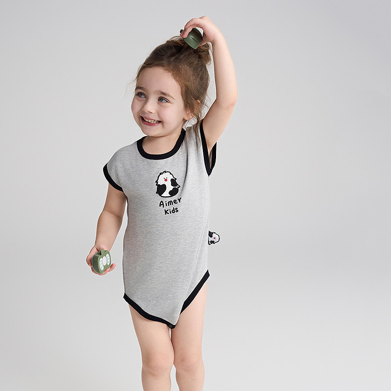 爱慕婴幼儿奶皮衣IP联名短袖家居服连体衣中性男女童无腿爬服抗菌,淘宝优惠券,粉丝福利购,淘宝优惠卷