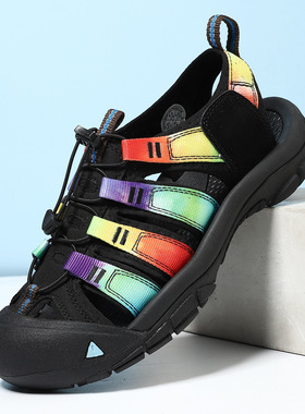 Sandals with thick soles and toe caps for men's beach shoes