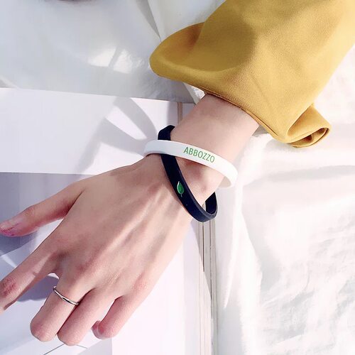 原创小清新绿叶子硅胶手环男女青少年学生运动腕带情侣橡胶手链 - 图2