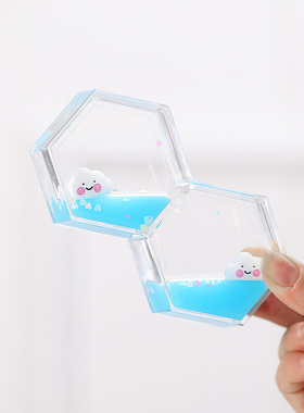 少女心创意油滴液体沙漏计时器