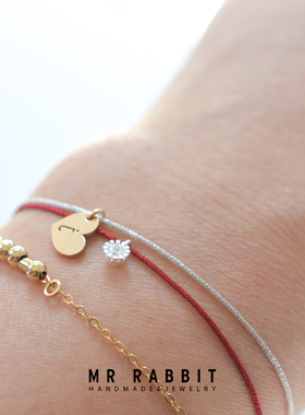 超细闪耀韩版红绳星星锆石手链