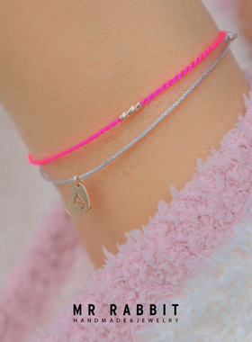 超细简约荧光粉字母手链