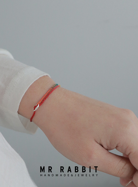 手工编织S925银扣彩虹渐变手链