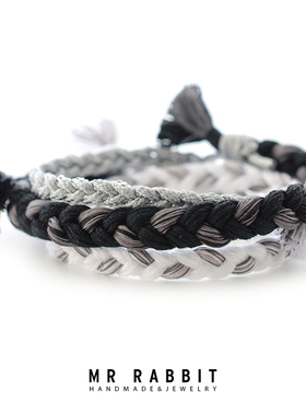 兔子先生冷色调黑白灰许愿手绳