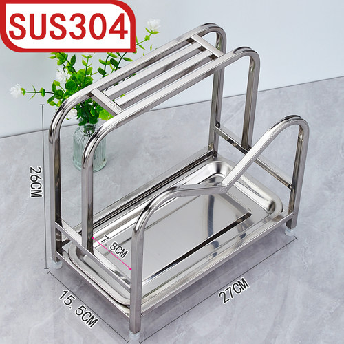 特厚304不锈钢厚菜板架大号锅盖架砧板架厨房台面案板架菜墩架 - 图3