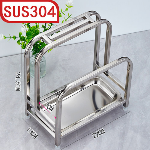 特厚304不锈钢厚菜板架大号锅盖架砧板架厨房台面案板架菜墩架 - 图1