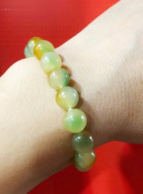 情侣款彩色原石手链单圈弹力手串