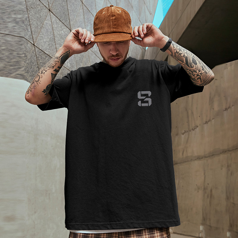 2025新款重磅美式潮牌宽松T恤胖子短袖加肥加大码男装男生半袖夏