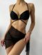 European and American sexy swimsuit black three-piece set