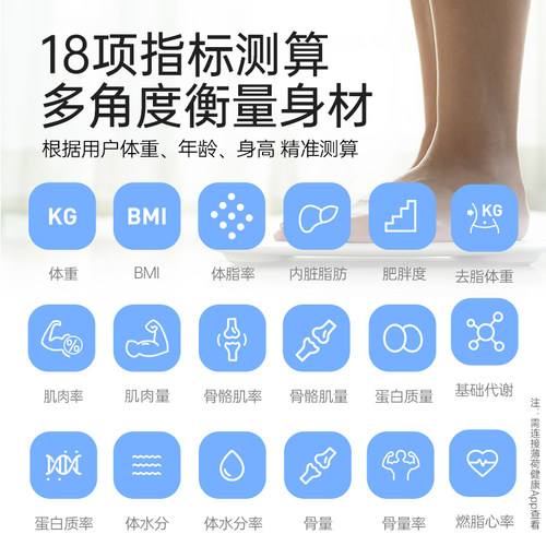 薄荷健康体重秤电子秤家用精准家庭人体秤测算体脂称体重减肥期用-图1