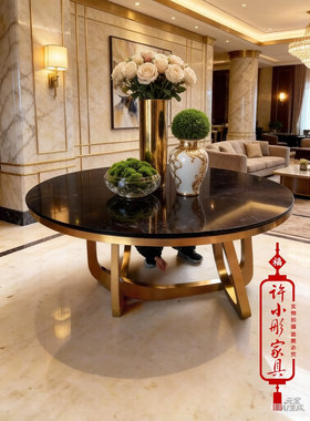 餐桌大厅展示风水台花艺桌大圆桌花桌酒店花台会所大堂圆台摆台