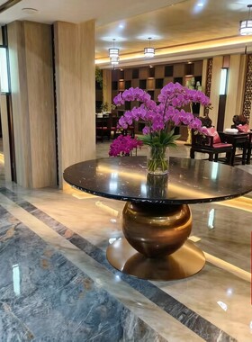 装饰摆台艺术大圆桌酒店中岛台端景台大堂风水台展示桌入户花台桌