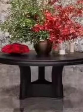 装饰花摆家居花桌酒店风水台大堂圆桌前台客厅会所仿真玄关桌