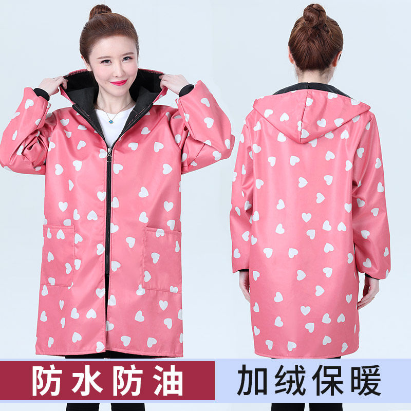 长袖围裙加绒罩衣外套冬季女男士防水防油家用厨房大人时尚工作服,淘宝优惠券,粉丝福利购,淘宝优惠卷