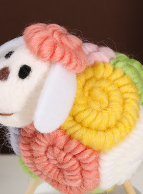 彩色羊摆件客厅轻奢电视柜酒柜卡通爱心羊小公仔网红儿童房装饰品