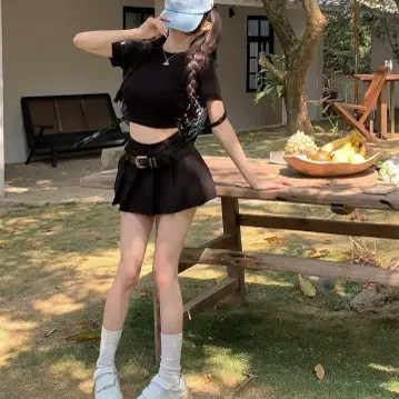 Pleated miniskirt hottie a line skirt for women 2025 summer