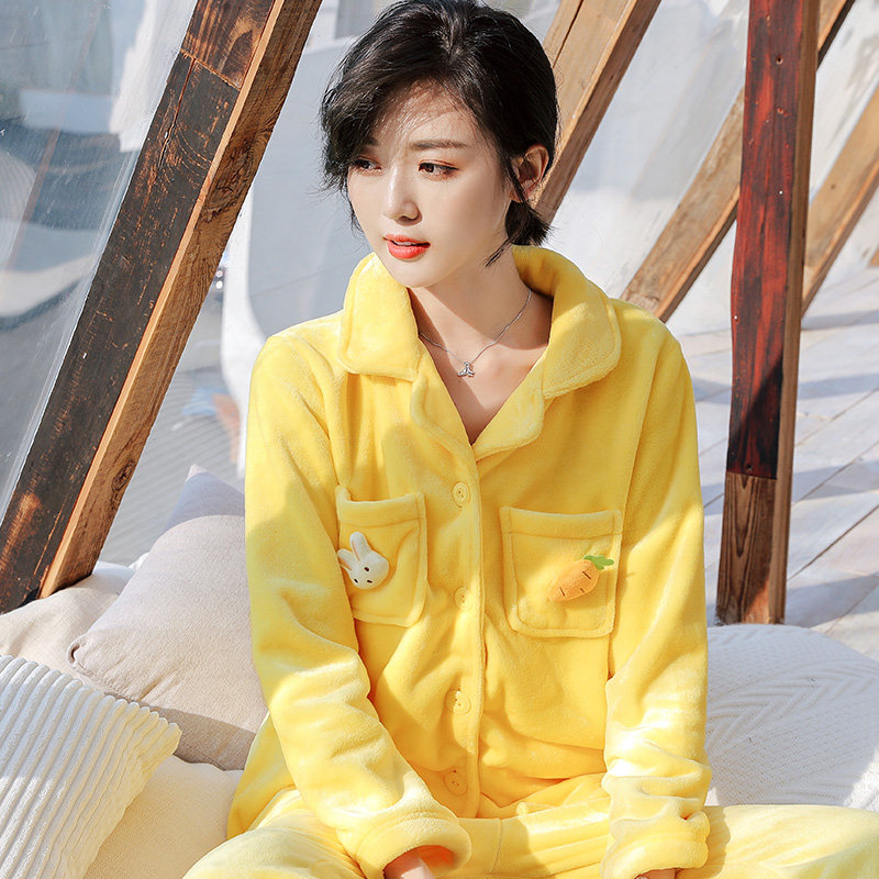 北极绒情侣冬季珊瑚绒可外穿睡衣 北极绒购够家睡衣/家居服套装