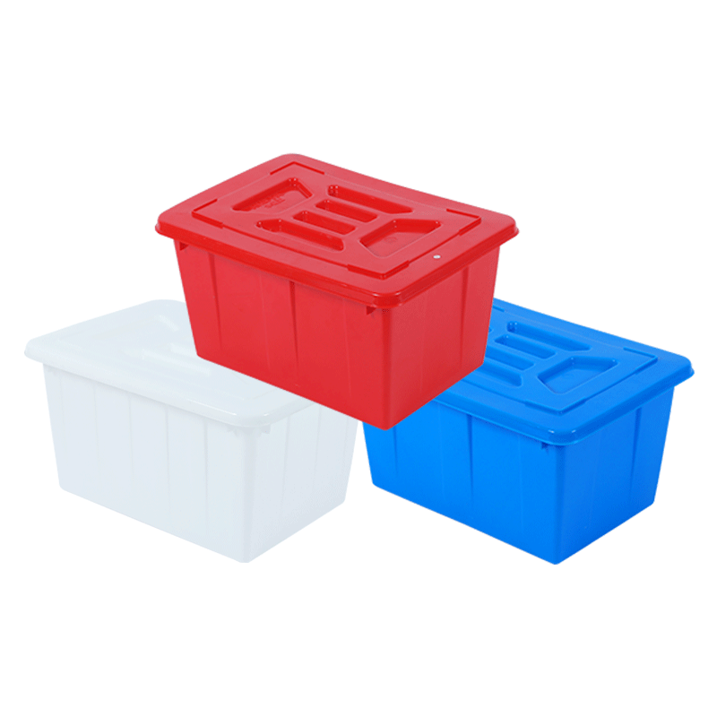塑料水箱50到160K塑料箱带盖子加厚长方形收纳整理塑料储物周转箱