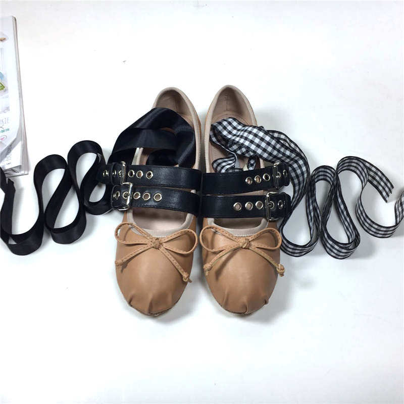 miu明星同款芭蕾舞复古交叉绑带圆头平底蝴蝶结内增高女鞋学生鞋,淘宝优惠券,粉丝福利购,淘宝优惠卷