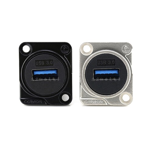 科诺恩D型USB3.0模块插座86面板多媒体机柜地面插双通接口LC-USB - 图0