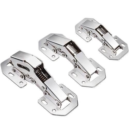 厨门弹簧铰链免开孔合叶柜门合页五金阻尼缓冲青蛙弹子拱桥免打孔 - 图3